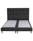 Ensemble Comète Matelas ressorts ensachés + 2 Sommiers + Tête de lit capitonnée gris anthracite - 160x200 cm