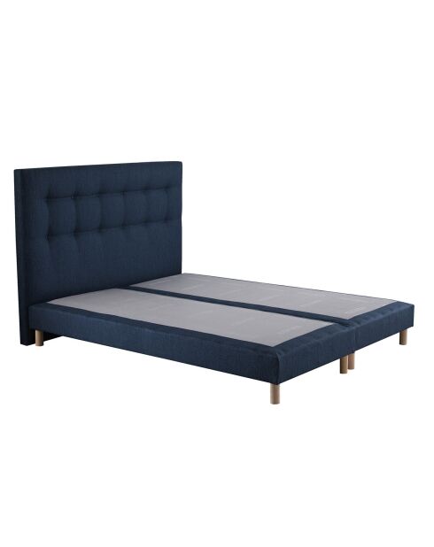 Ensemble Comète Matelas ressorts ensachés + 2 Sommiers + Tête de lit capitonnée bleu marine - 160x200 cm