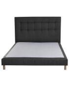 Ensemble Comète Matelas ressorts ensachés + Sommier + Tête de lit capitonnée gris anthracite - 140x190 cm