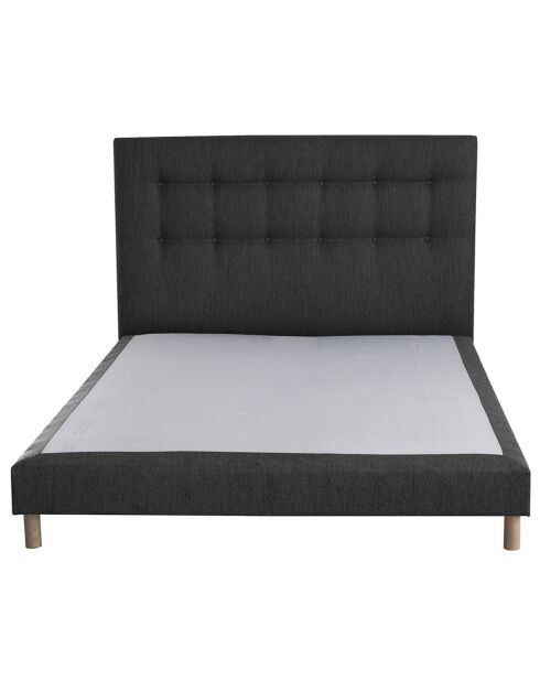 Ensemble Comète Matelas ressorts ensachés + Sommier + Tête de lit capitonnée gris anthracite - 140x190 cm