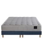 Ensemble Comète Matelas ressorts ensachés + Sommier bleu marine - 180x200 cm