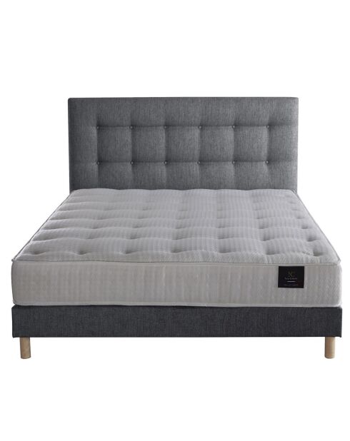 Materasso a molle insacchettate Comet Set + rete letto + testiera imbottita Mouse Grey - 140x190 cm