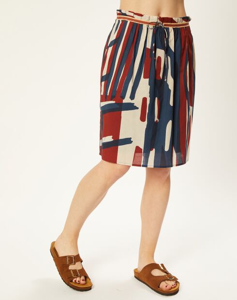 Jupe Chimene imprimée marine