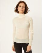 Pull très fin en Laine mélangée Prestige écru