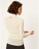 Pull très fin en Laine mélangée Prestige écru