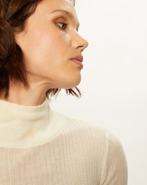 Pull très fin en Laine mélangée Prestige écru