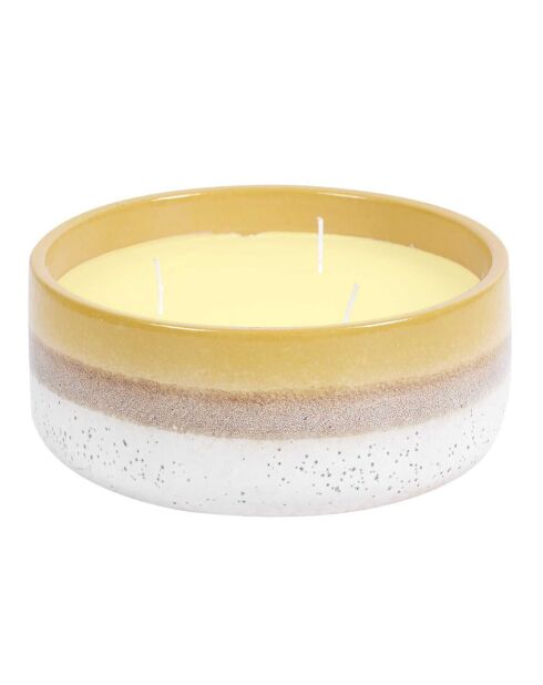 Bougie céramique citronnelle jaune - 16.5x6.5x16.5 cm