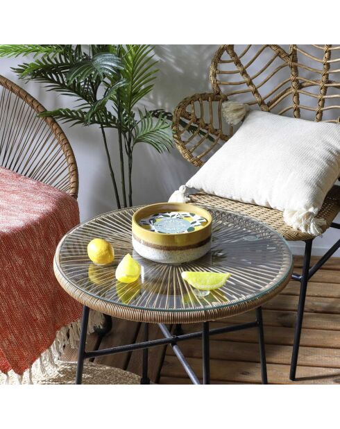 Candela in ceramica alla citronella gialla - 16,5x6,5x16,5 cm