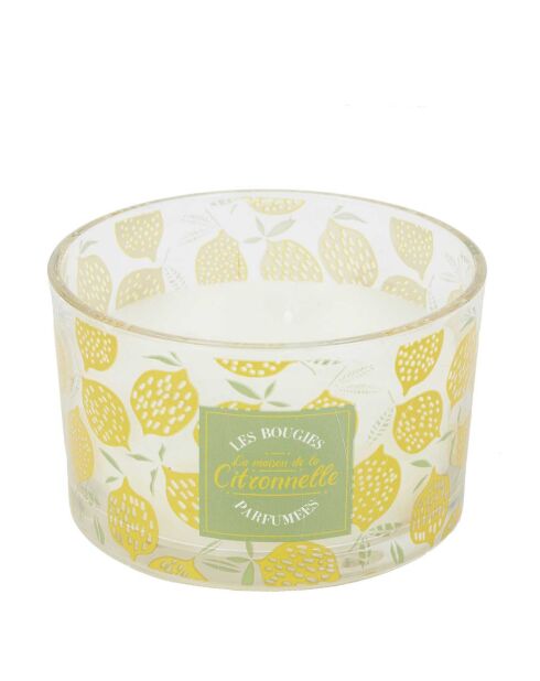 Candela alla citronella casuale gialla/verde - 13x8x13 cm