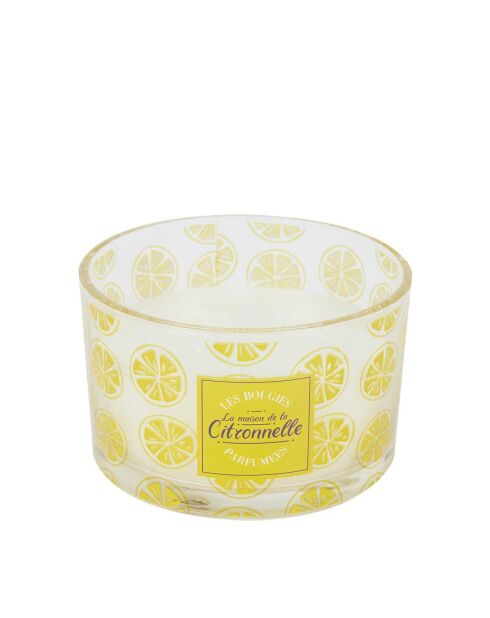 Candela alla citronella casuale gialla/verde - 13x8x13 cm