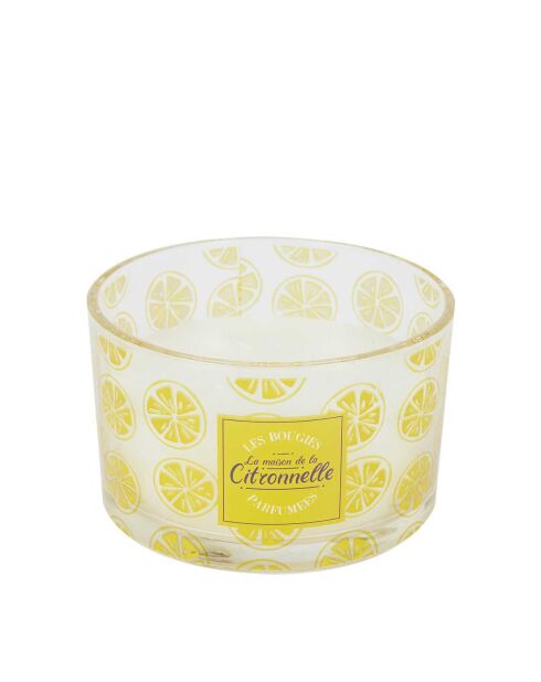 Bougie citronnelle aléatoire jaune/vert - 13x8x13 cm