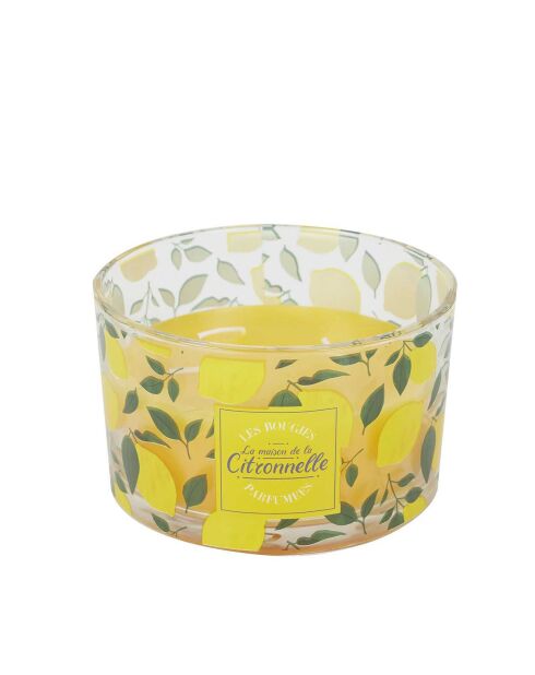 Bougie citronnelle aléatoire jaune/vert - 13x8x13 cm