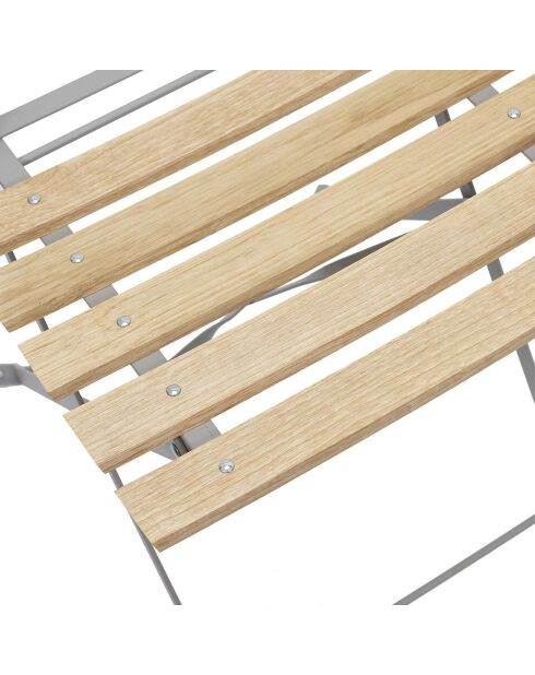 2 Chaises pliantes Bella vita grises - 42x81x48 cm