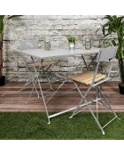2 Chaises pliantes Bella vita grises - 42x81x48 cm