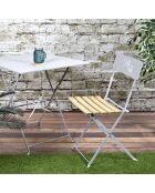 2 Chaises pliantes Bella vita grises - 42x81x48 cm
