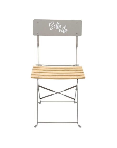 2 Chaises pliantes Bella vita grises - 42x81x48 cm