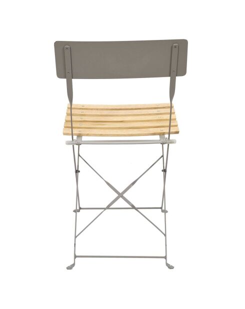 2 Chaises pliantes Bella vita grises - 42x81x48 cm