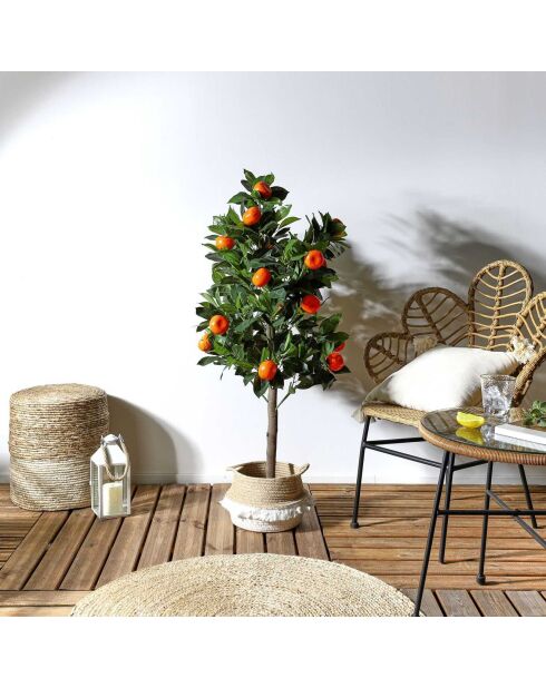 Plante artificielle oranger vert/marron/orange - 65x125x65 cm
