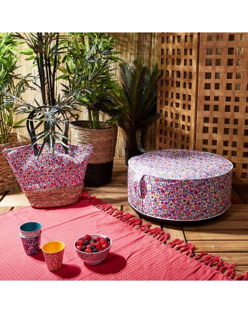 Pouf gonflable liberty multicolore - 25x56x56 cm