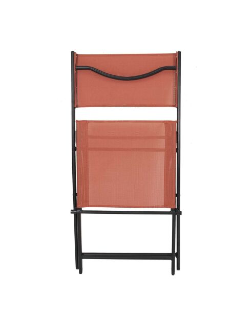 4 Chaises d'exterieur pliable Elba oranges - 45.5x80x53.5 cm