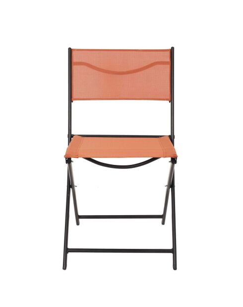 4 Chaises d'exterieur pliable Elba oranges - 45.5x80x53.5 cm