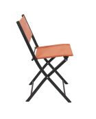 4 Chaises d'exterieur pliable Elba oranges - 45.5x80x53.5 cm