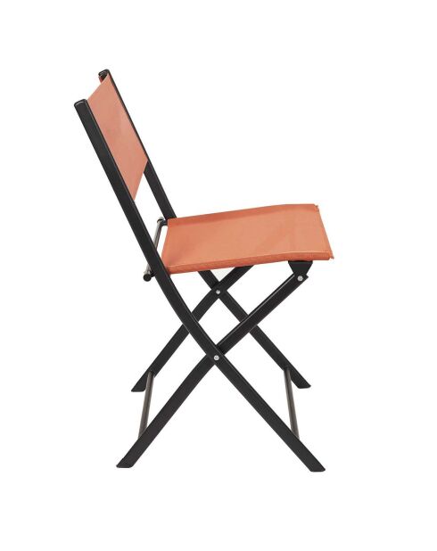 4 Chaises d'exterieur pliable Elba oranges - 45.5x80x53.5 cm