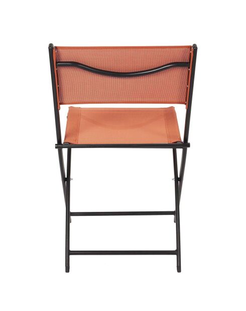 4 Chaises d'exterieur pliable Elba oranges - 45.5x80x53.5 cm