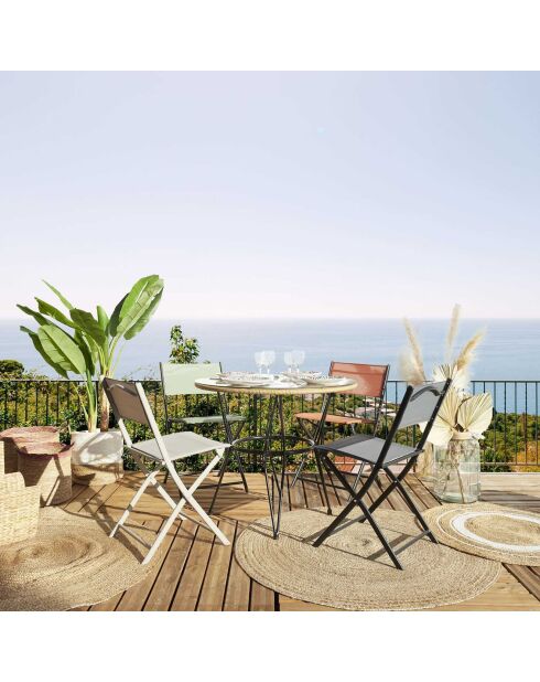 4 Chaises d'exterieur pliable Elba vertes - 45.5x80x53.5 cm