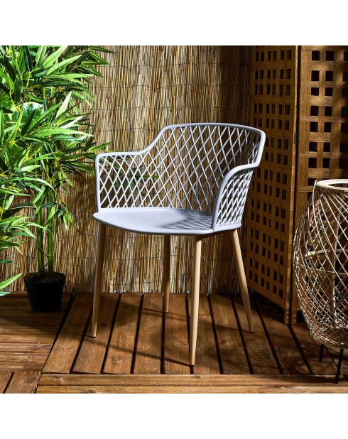 4 Fauteuils exterieur Malaga gris - 54.1x80x62.2 cm