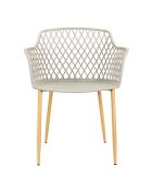 4 Fauteuils exterieur Malaga gris - 54.1x80x62.2 cm