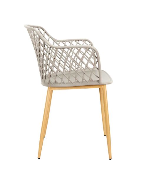 4 Fauteuils exterieur Malaga gris - 54.1x80x62.2 cm