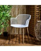 4 Fauteuils exterieur Malaga blancs - 54.1x80x62.2 cm