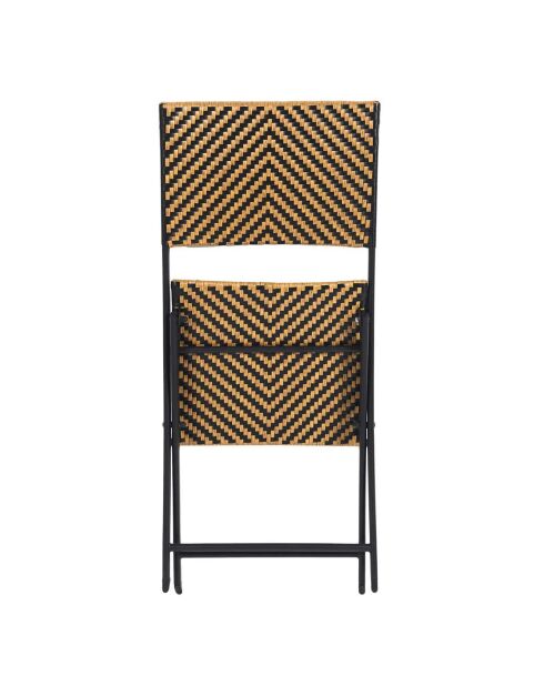 Chaise pliante tressée marron/noir - 45x82x55 cm