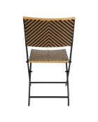 Chaise pliante tressée marron/noir - 45x82x55 cm