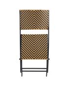Chaise pliante tressée marron/noir - 45x82x55 cm