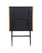 Table pliante tressée marron/noir - 60x72x60 cm