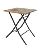 Table pliante tressée marron/noir - 60x72x60 cm