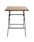 Table pliante tressée marron/noir - 60x72x60 cm