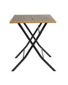 Table pliante tressée marron/noir - 60x72x60 cm