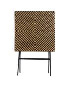 Table pliante tressée marron/noir - 60x72x60 cm