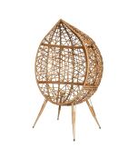 Fauteuil oeuf marron/blanc - 100x150x65 cm