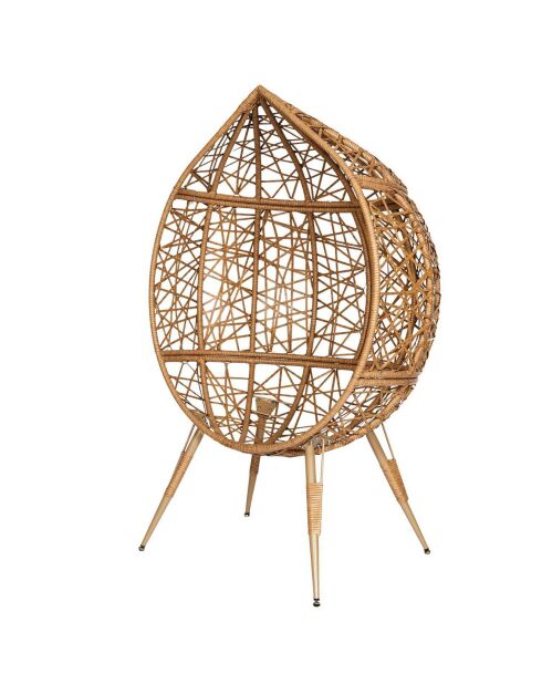 Fauteuil oeuf marron/blanc - 100x150x65 cm