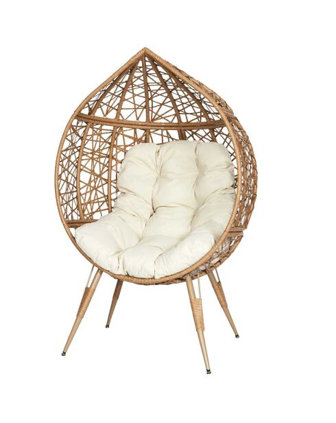 Fauteuil oeuf marron/blanc - 100x150x65 cm