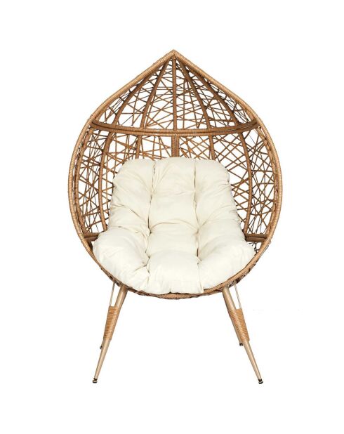 Fauteuil oeuf marron/blanc - 100x150x65 cm