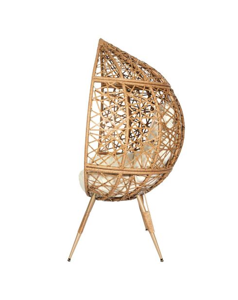 Fauteuil oeuf marron/blanc - 100x150x65 cm