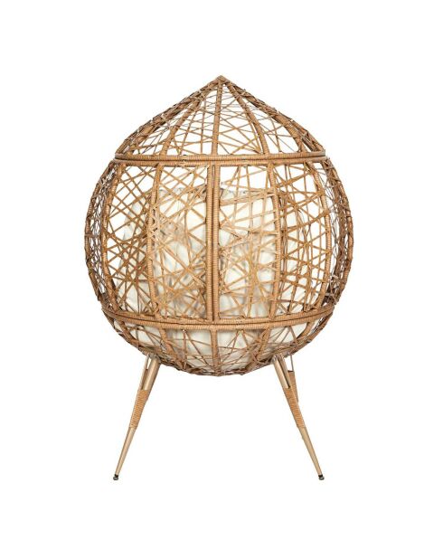 Fauteuil oeuf marron/blanc - 100x150x65 cm