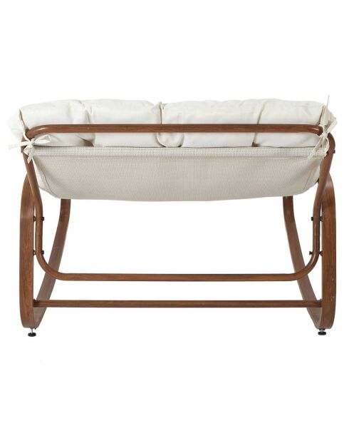 Fauteuil a bascule Miami beige/marron - 92x69x130 cm