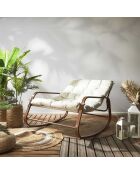 Fauteuil a bascule Miami beige/marron - 92x69x130 cm