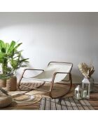 Fauteuil a bascule Miami beige/marron - 92x69x130 cm